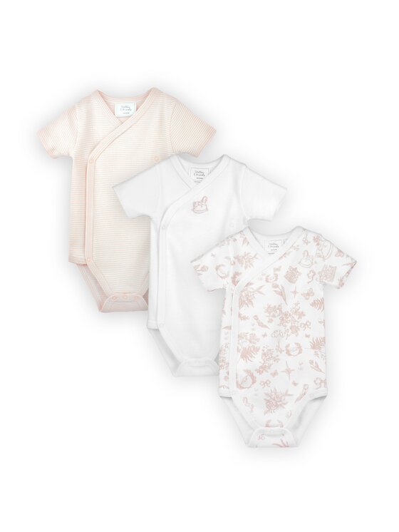 Stellou & friends Stellou & friends Komplet body dziecięcych Short Sleeve CROSS-BODY Różowy