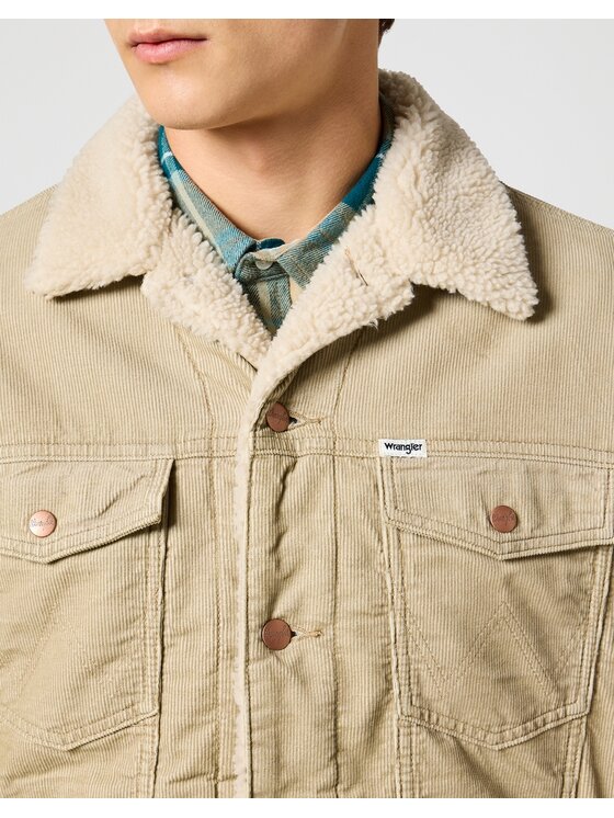 Wrangler Wrangler Kurtka przejściowa SHERPA JACKET Beżowy Regular Fit