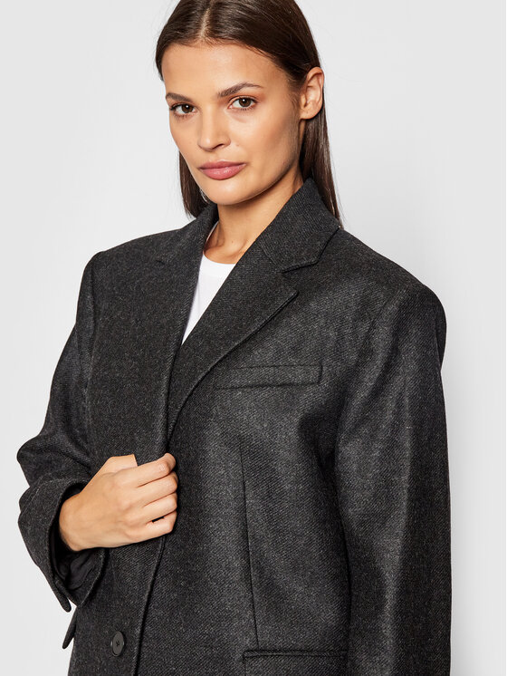 Cappotto di lana Oizo AP083 Grigio Oversize