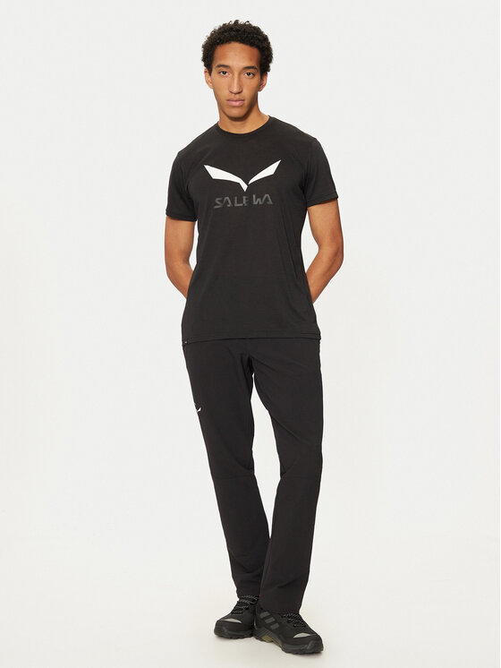 Salewa Salewa Технічна футболка Solidlogo Dry 27018 Чорний Regular Fit