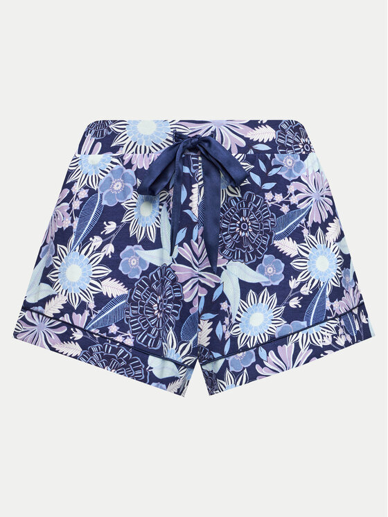 Hunkemöller Kratke hlače pižama Lillies Garden 205109 Modra Regular Fit