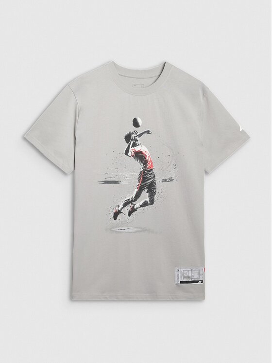 4F 4F T-shirt 4FRAW25TTSHM3318-27S Grigio Regular Fit