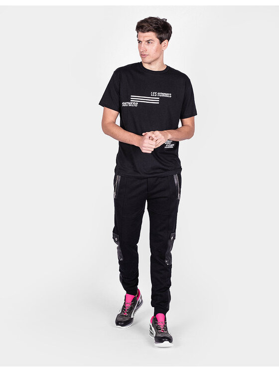 Les Hommes Les Hommes T-Shirt LJT208-700P | Contemporary Elegance Černá Regular Fit