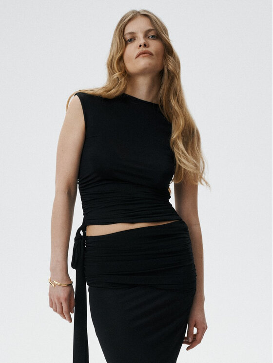 MARI PRETI MARI PRETI Top Mira Nero Slim Fit