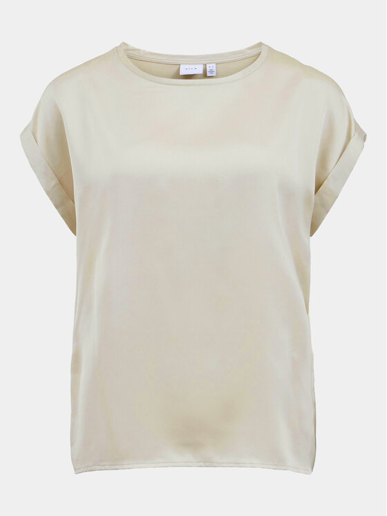 Vila Vila T-Shirt Ellette 14059563 Béžová Regular Fit