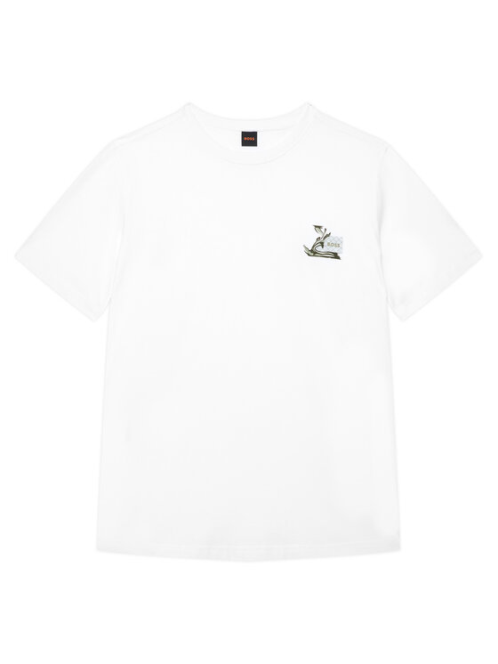 BOSS Tricou Te Blueprint 50566628 Alb Regular Fit