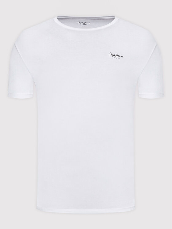 Pepe Jeans Pepe Jeans T-särk Original Basic 3 N PM508212 Valge Slim Fit