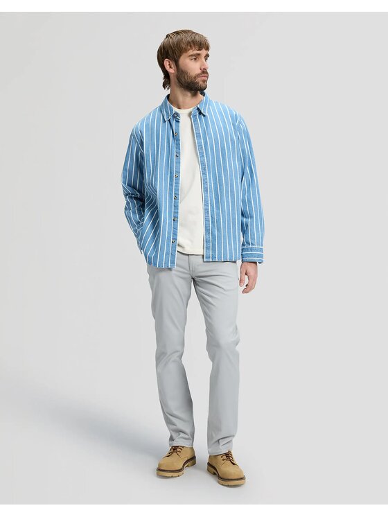 Lee Lee Spodnie materiałowe DAREN ZIP FLY Szary Regular Fit
