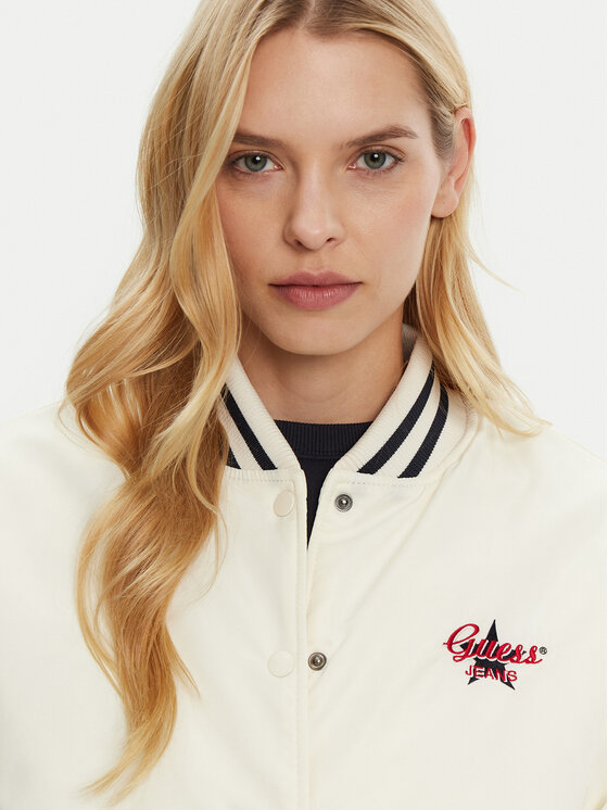 Guess Jeans Guess Jeans Bomber dzseki W5RL43 WHAA2 Bézs Regular Fit