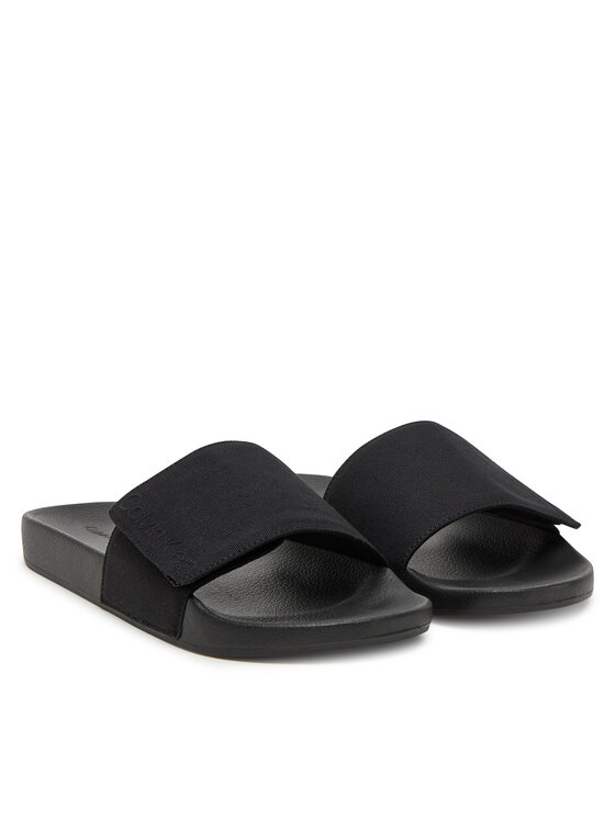 Calvin Klein Calvin Klein Papucs Adj Pool Slide Canvas Logo HM0HM01749 Fekete