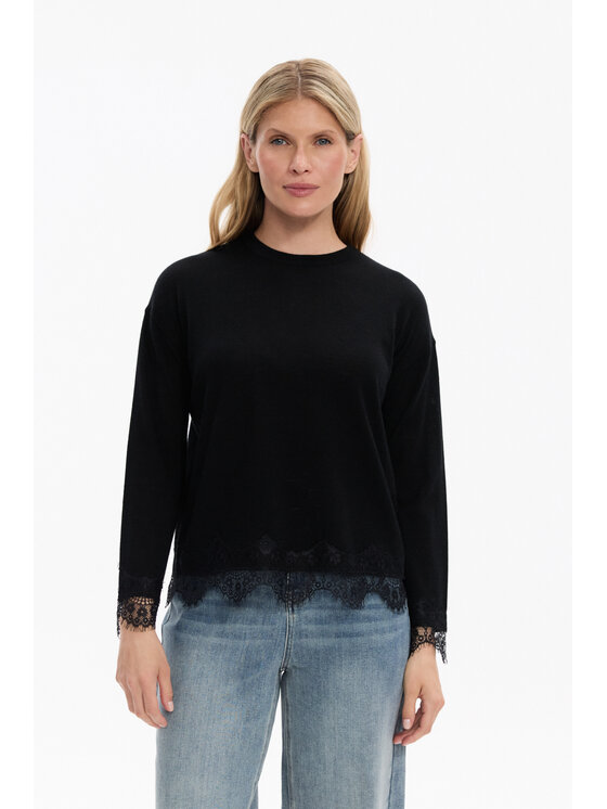 Deni Cler Milano Deni Cler Milano Sweter T-DC-S470-F5-90-90-1 Czarny Regular Fit