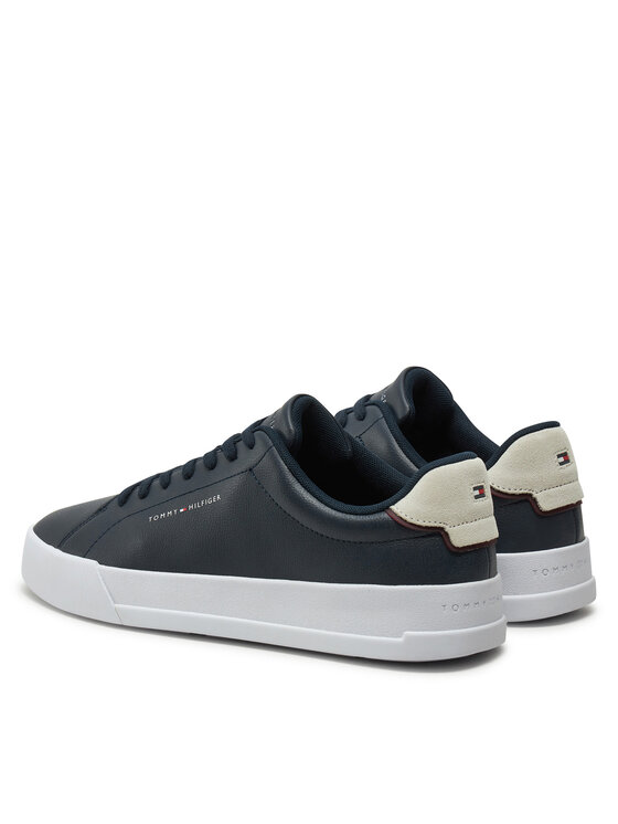 Tommy Hilfiger Tommy Hilfiger Sneakersy Th Court Lth Detail Ess FM0FM05367 Granatowy