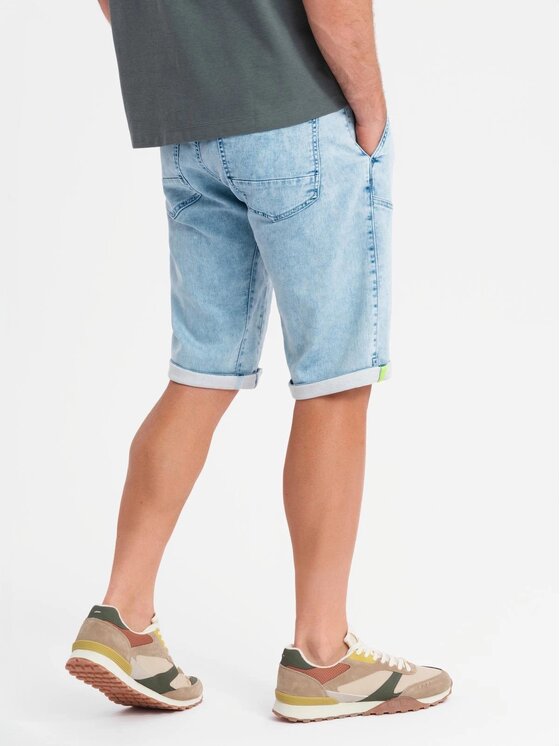 Ombre Ombre Szorty jeansowe OM-SRDS-0135 Niebieski Regular Fit