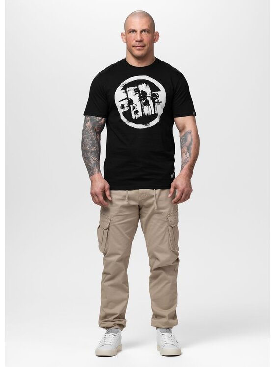 PITBULL PITBULL T-Shirt LOGO PALMS Czarny Regular Fit