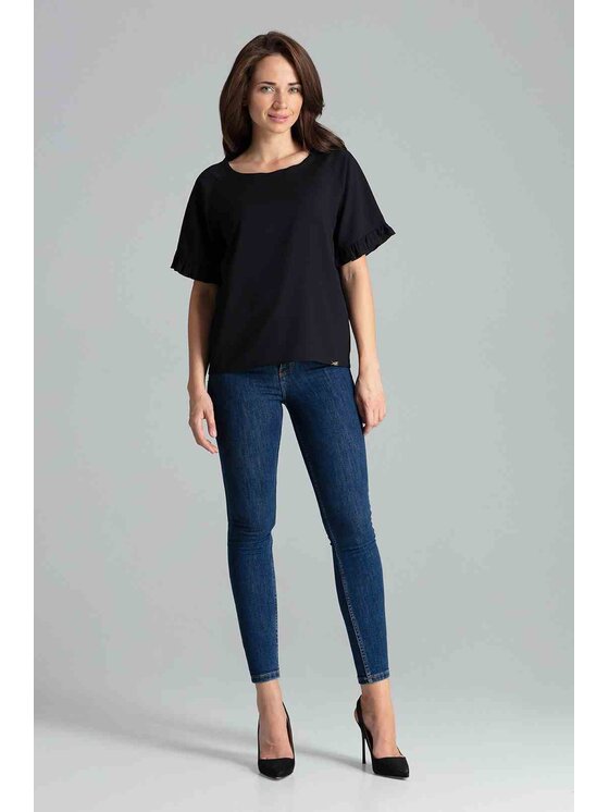 Lenitif Lenitif Blusa L052 Nero Regular Fit