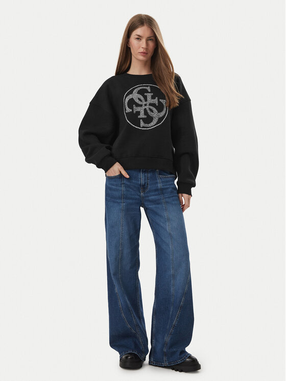 Guess Guess Bluza W6BQ13 K6059 Czarny Regular Fit