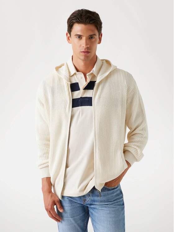 Guess Guess Sweter 177559 Beżowy Classic Fit
