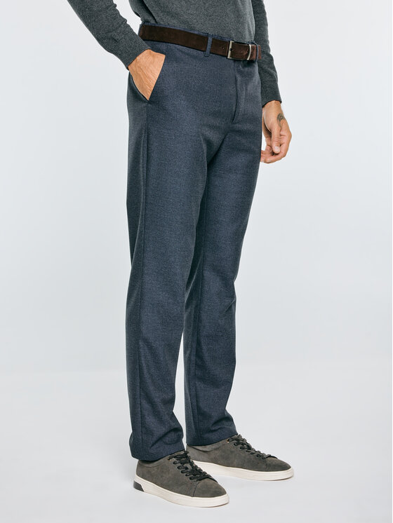 BIG STAR BIG STAR Chinosy LOJANESER Granatowy Slim Fit