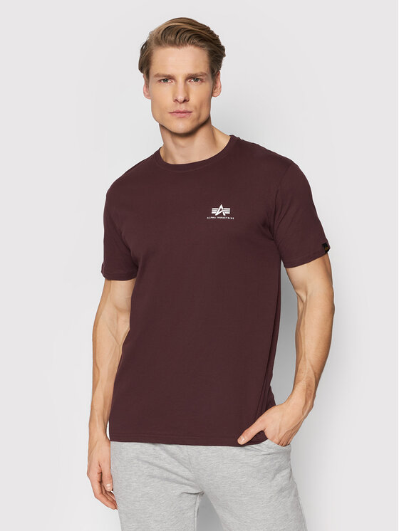 Alpha Industries Alpha Industries Tričko Basic Small Logo 188505 Bordová Regular Fit