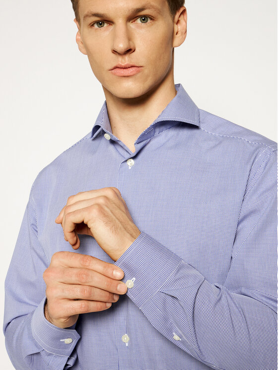 Camicia 253873511 Blu scuro Slim Fit