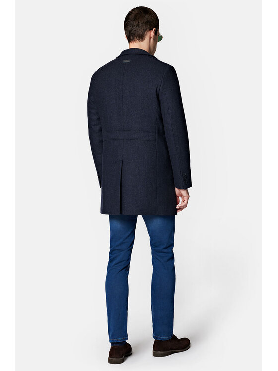 Lancerto Lancerto Płaszcz wełniany Brekstad PC073223000012 Granatowy Regular Fit