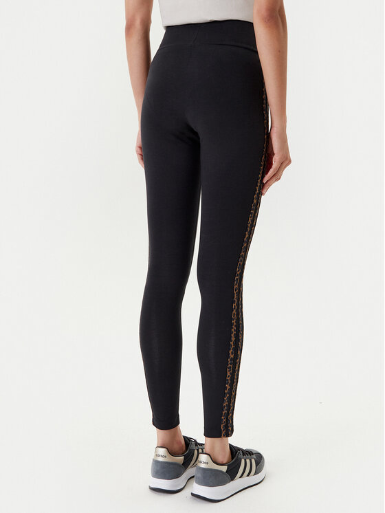 adidas adidas Leggings Leopard 3-Stripes JW7307 Crna Slim Fit