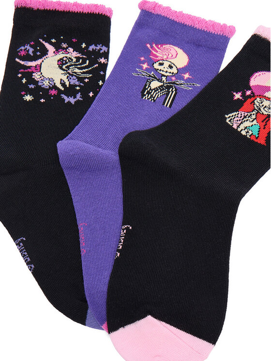 NIGHTMARE BEFORE CHRISTMAS NIGHTMARE BEFORE CHRISTMAS Skarpety krótkie CEO-ACCCS-AW25-335NBC(3-PACK) Czarny
