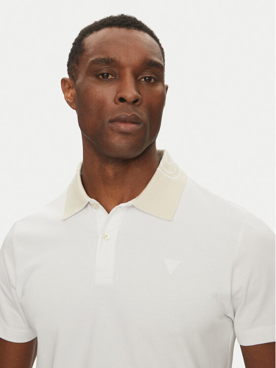 Guess Guess Tricou polo M5GP66 J1314 Alb Regular Fit