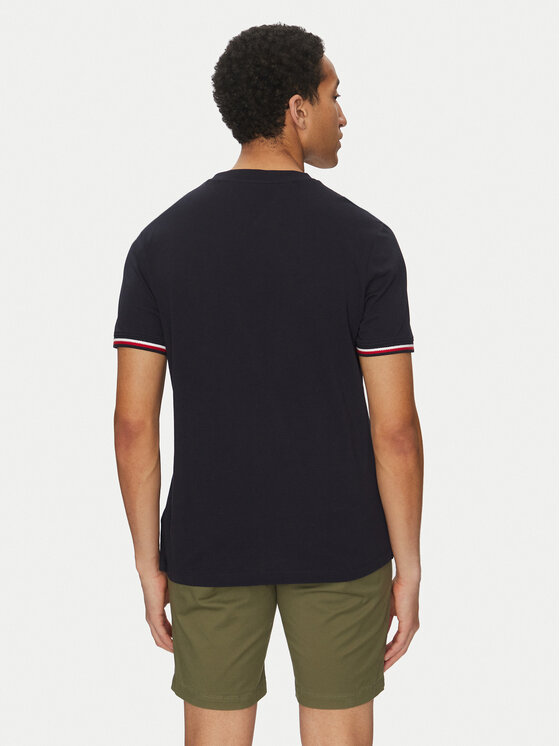 Tommy Hilfiger Tommy Hilfiger Футболка Global Stripe MW0MW38630 Cиній Regular Fit