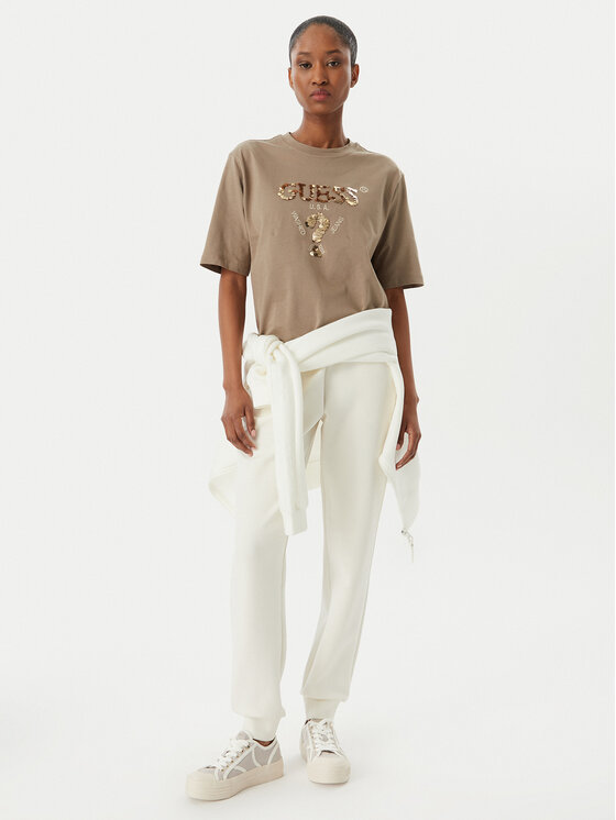 Guess Guess T-Shirt V4YI06 I3Z14 Beige Regular Fit