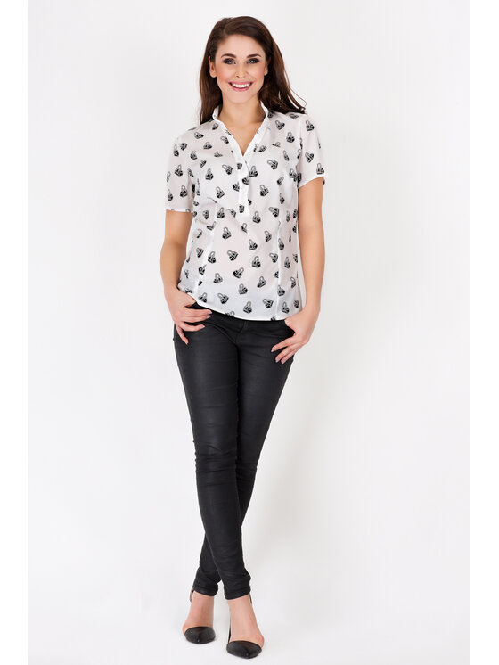 Awama Awama Koszula A089 Écru Basic Fit