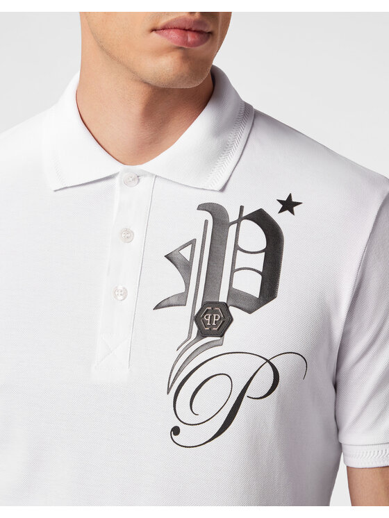 PHILIPP PLEIN PHILIPP PLEIN Polo 275 Biały Slim Fit