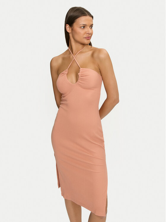 Roxy Roxy Φόρεμα καλοκαιρινό Late Sunset ERJKD03467 Πορτοκαλί Slim Fit