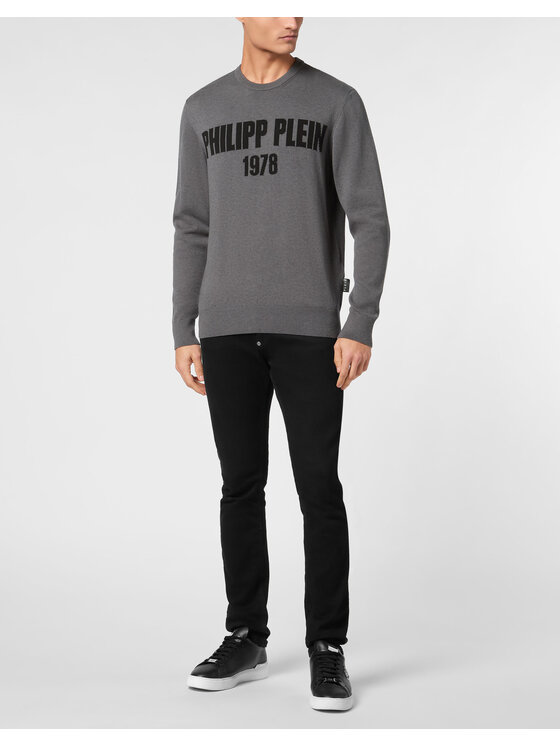 PHILIPP PLEIN PHILIPP PLEIN S dlouhým rukávem 22873 Šedá Regular Fit
