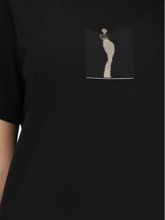 Potis & Verso Potis & Verso T-Shirt Roxa Czarny Regular Fit