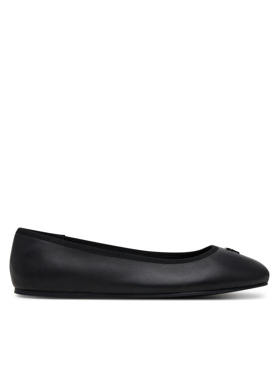 Tommy Hilfiger Baleríny Th Hardware Leather Ballerina FW0FW08654 Čierna