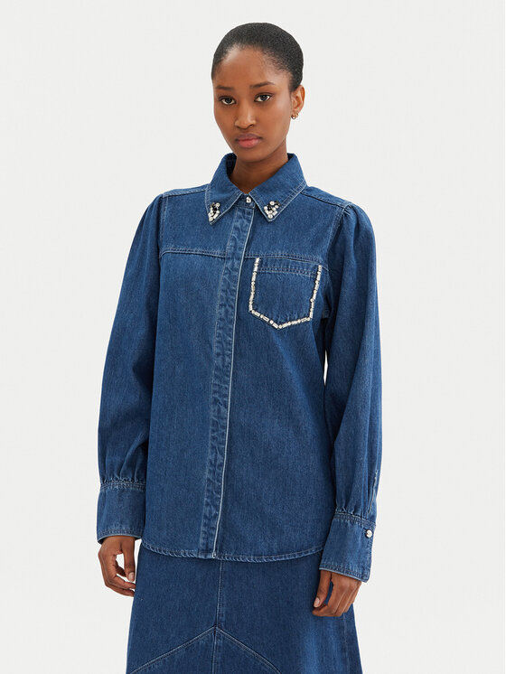 Bruuns Bazaar Bruuns Bazaar Jeanshemd Bess BBW4231 Blau Regular Fit