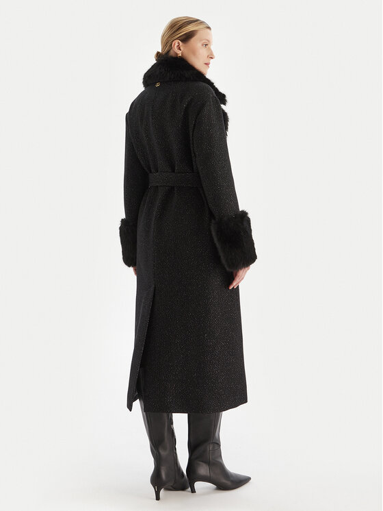 TWINSET TWINSET Zimný kabát 252TT2040 Čierna Regular Fit