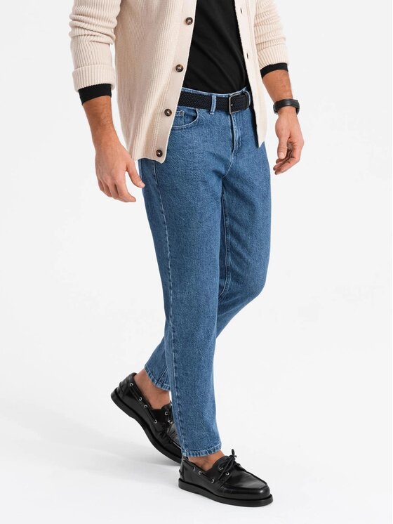 Ombre Ombre Jeansy OM-PADP-0225 Niebieski Carrot Fit