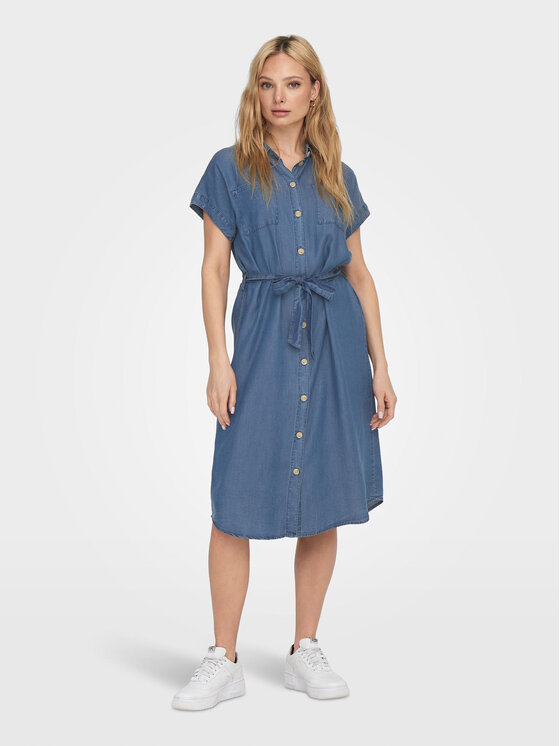 ONLY Košeľové šaty Pema 15250429 Tmavomodrá Loose Fit