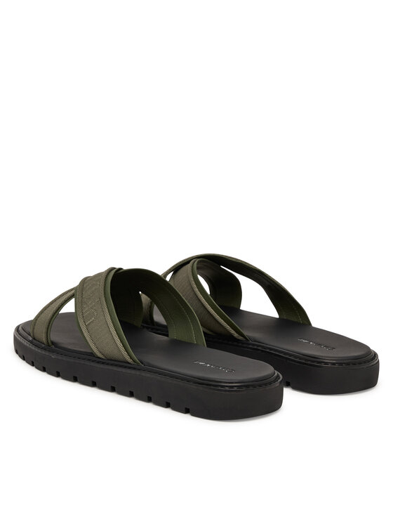 Calvin Klein Calvin Klein Pantoletten Sq Molded Sandal Xcross Wb HM0HM02101 Grün