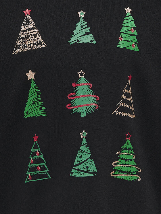 Kids ONLY Kids ONLY Μπλούζα Yda Xmas 15280285 Μαύρο Regular Fit
