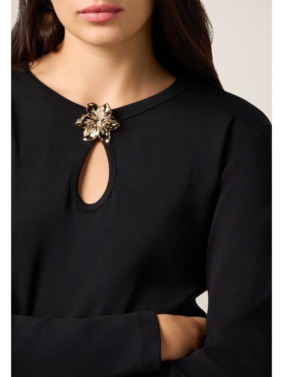 Oltre Oltre T-shirt G092J004547N033 Nero Slim Fit