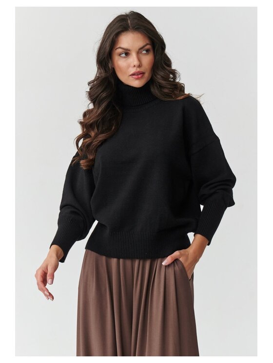 Makadamia Makadamia Sweter S165 Czarny Loose Fit