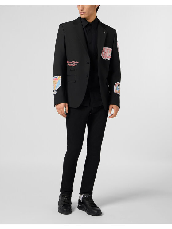 PHILIPP PLEIN PHILIPP PLEIN Marynarka 30564 Czarny Regular Fit