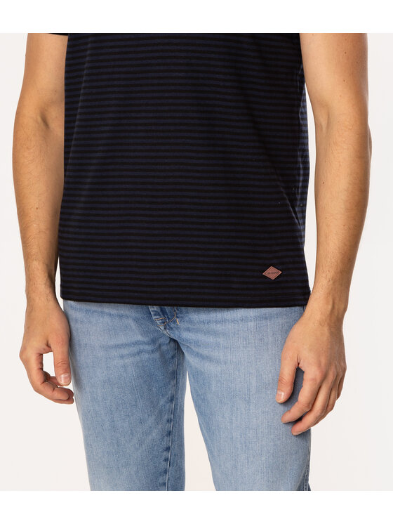 Lee Cooper Lee Cooper T-Shirt HENLEY4 1160 Niebieski Regular Fit