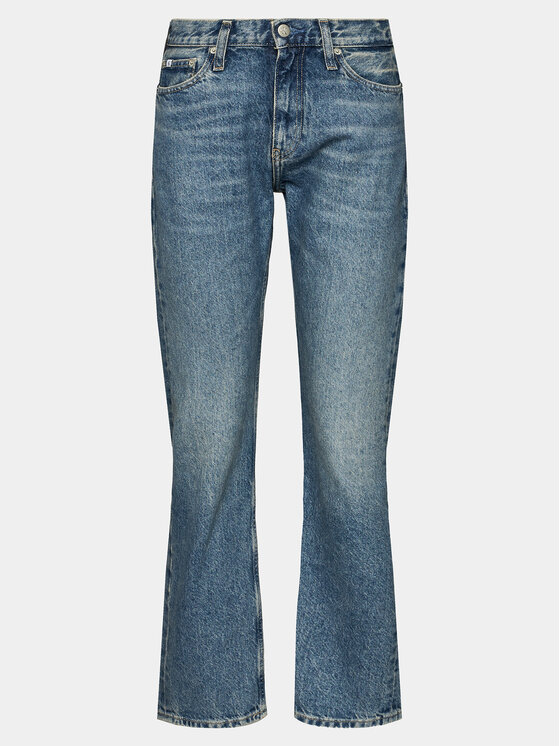 Calvin Klein Jeans Calvin Klein Jeans Jeans hlače Low Rise Straight J20J222437 Mornarsko modra Straight Fit