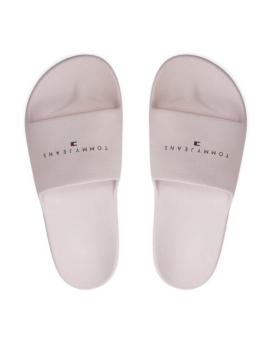 Tommy Jeans Tommy Jeans Iešļūcenes Tjw Printed Pu Pool Slide EN0EN02693 Écru