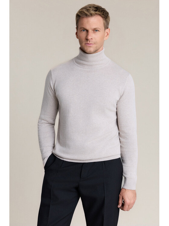 Lancerto Lancerto Sweter Jesse SW073226000051 Kremowy Regular Fit
