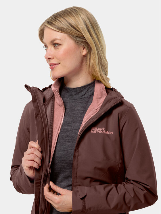 Jack Wolfskin Jack Wolfskin Outdoor kabát Moonrise 3In1 Jkt 1115621 Bordó Regular Fit